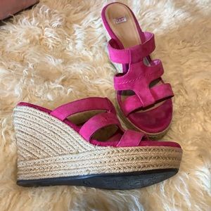 UGG suede platform mules